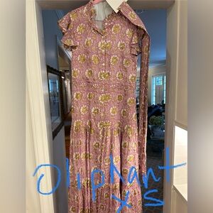 Oliphant dress - lavender and gold with belt. Size XS